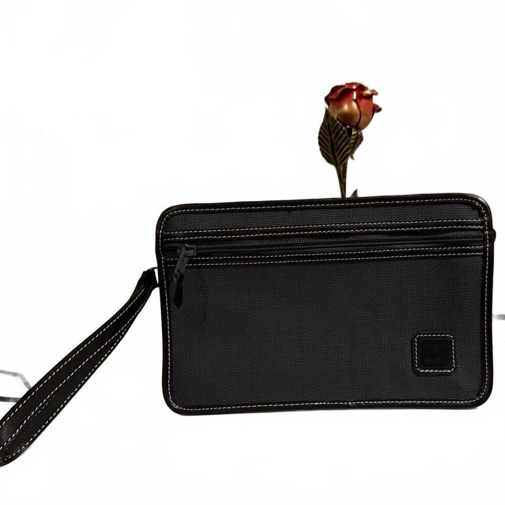 Authentic Dunhill Navy Canvas Men's Bag/ Wristlet